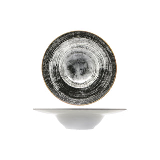 BLACK ROUND PASTA BOWL NAPOLI DECORATO CM.27,5