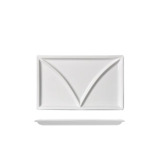 JUSTWHITE-PIATTO 3 SCOMPARTI RETTANGOLARE CM.36X22
