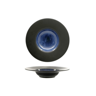 MADEIRA-PASTA BOWL CM.27,2 NERO-BLU IN PORCELLANA