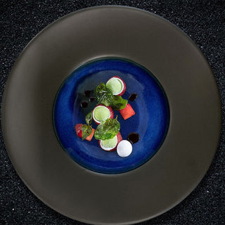 MADEIRA-PASTA BOWL CM.27,2 NERO-BLU IN PORCELLANA