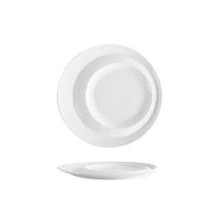 SELECTA-PIATTO PIANO GOURMET TONDO CM.30,2 INTERNO CM-14-19 BIANCO IN PORCELLANA
