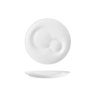 SELECTA-PIATTO PIANO GOURMET TONDO BIANCO IN PORCELLANA