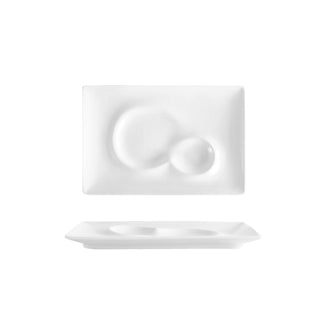 SELECTA-PIATTO PIANO GOURMET RETTANGOLARE CM.30,6X20,7 BIANCO IN PORCELLANA