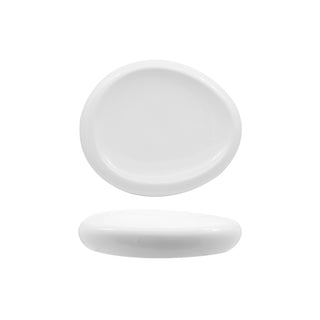 SELECTA-PIATTO ALTO OVALE BIANCO IN PORCELLANA
