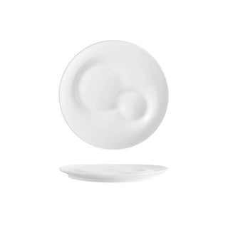 SELECTA-PIATTO PIANO GOURMET TONDO BIANCO IN PORCELLANA
