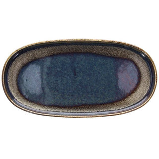 BLOOM BLUE AND BROWN-OVALE EDGE CM 30X15